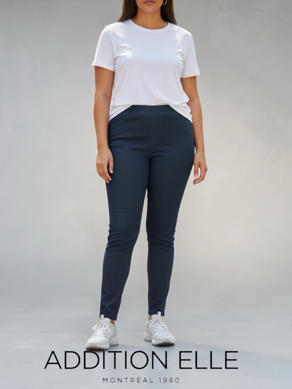 Addition Elle, Black Denim Leggings, Plus Size 26W-28W, Stretch Pull-On